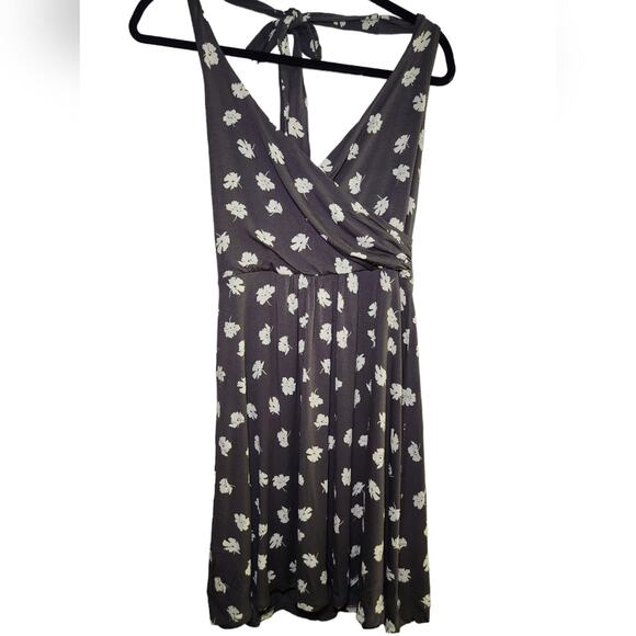 Boden Grey Floral‎ Halter Dress Size 8 Petite - Picture 1 of 8